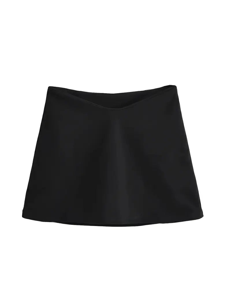 Women'S Sexy Low-Rise A-Line Mini Skirt with Black Belt - White Ruffled Hem, Casual Style, Non-Stretch Fabric, Perfect for Casual Attire