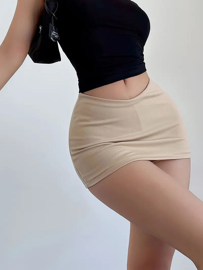 Women'S Sexy Low-Rise A-Line Mini Skirt with Black Belt - White Ruffled Hem, Casual Style, Non-Stretch Fabric, Perfect for Casual Attire