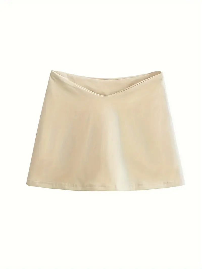 Women'S Sexy Low-Rise A-Line Mini Skirt with Black Belt - White Ruffled Hem, Casual Style, Non-Stretch Fabric, Perfect for Casual Attire